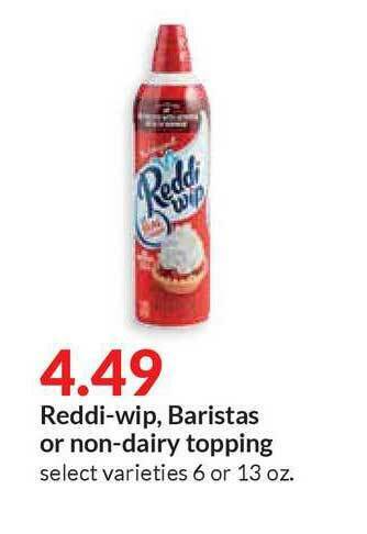 Hy-Vee Reddi-wip , Baristas Or Non-dairy Topping offer