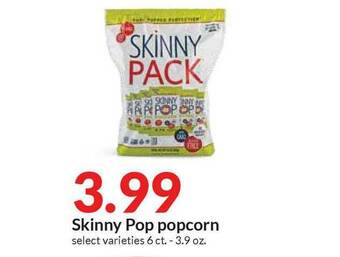 Hy-Vee Skinny Pop Popcorn offer