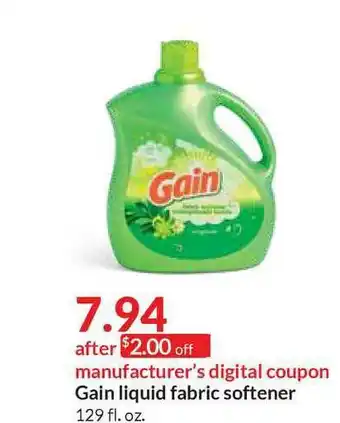 Hy-Vee Gain Liquid Fabric Softener offer