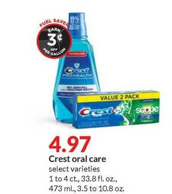 Hy-Vee Crest Oral Care offer