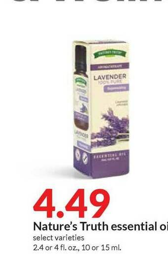 Hy-Vee Nature's Truth Essential Oil offer