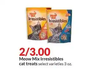 Hy-Vee Meow Mix Irresistibles Cat Treats offer