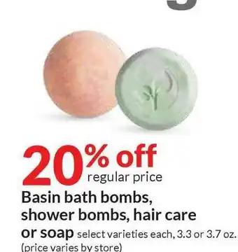 Hy-Vee Basin Bath Bombs, Shower Bombs, Hair Care Or Soap offer