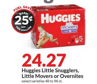 Hy-Vee Huggies Little Snugglers Little Movers Or Overnites offer
