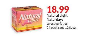 Hy-Vee Natural Light Naturdays offer