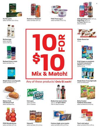 Hy-Vee 10 For $10 Mix & Match offer