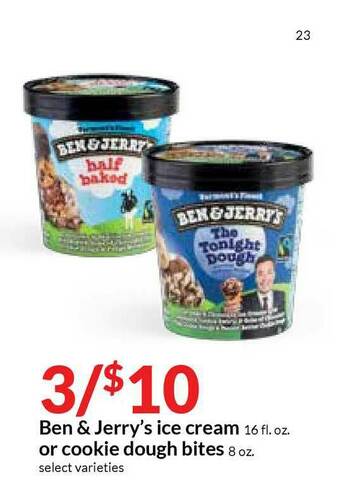 Hy-Vee Ben & Jerry's Ice Cream Or Cookie Dough Bites offer