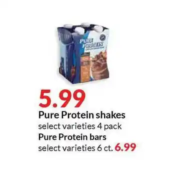 Hy-Vee Pure Protein Shakes , Pure Protein Bars offer