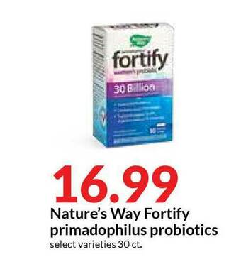 Hy-Vee Nature's Way Fortify Primadophilus Probiotics offer
