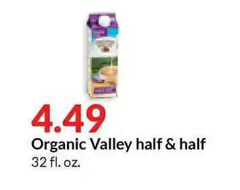 Hy-Vee Organic Valley Half & Half offer