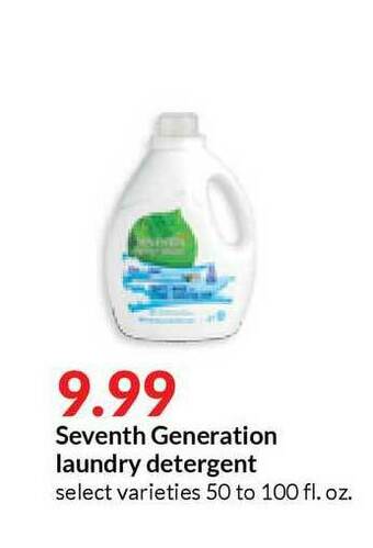 Hy-Vee Seventh Generation Laundry Detergent offer
