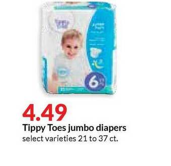 Hy-Vee Tippy Toes Jumbo Diapers offer