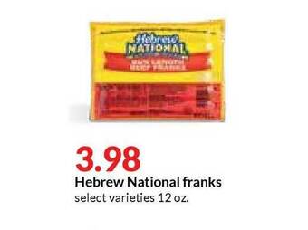 Hy-Vee Hebrew National Franks offer