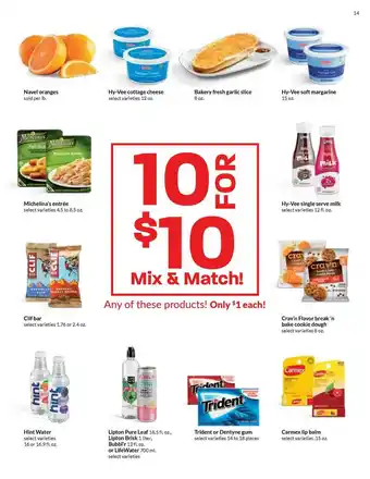 Hy-Vee 10 For $10 Mix & Match offer