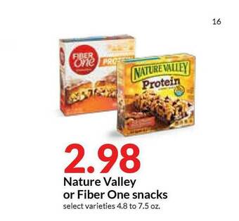 Hy-Vee Nature Valley Or Fiber One Snacks offer