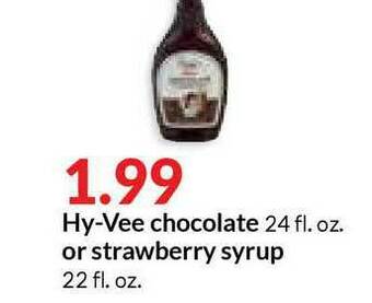 Hy-Vee Hy-Vee Chocolate Or Strawberry Syrup offer