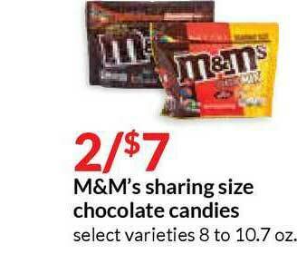 Hy-Vee M&M's Sharing Size Chocolate Candies offer