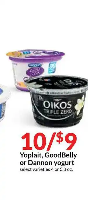 Hy-Vee Yoplait, GoodBelly Or Dannon Yogurt offer