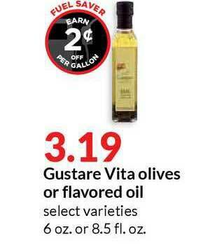 Hy-Vee Gustare Vita Olives Or Flavored Oil offer