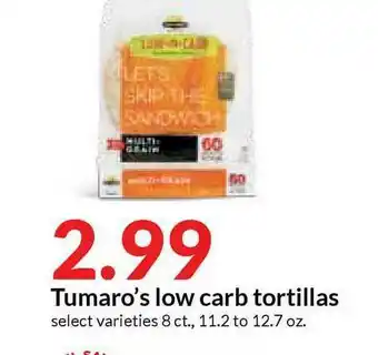 Hy-Vee Tumaro's Low Carb Tortillas offer