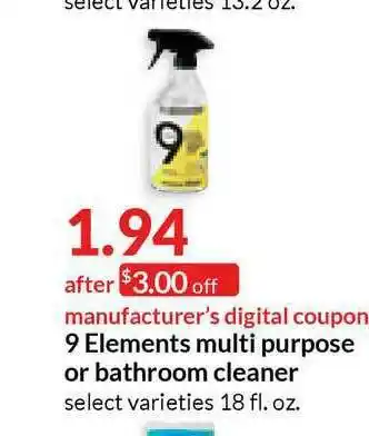 Hy-Vee 9 Elements Multi Purpose Or Bathroom Cleaner offer
