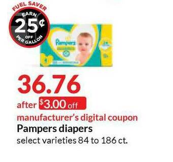 Hy-Vee Pampers Diapers offer