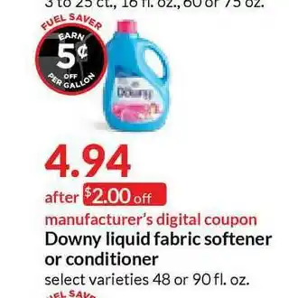 Hy-Vee Downy Liquid Fabric Softener Or Conditioner offer