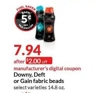 Hy-Vee Downy, Deft Or Gain Fabric Beads offer