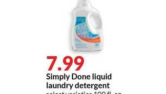 Hy-Vee Simply Done Liquid Laundry Detergent offer