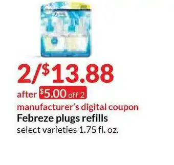 Hy-Vee Febreze Plugs Refills offer