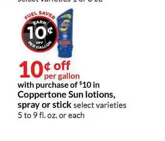 Hy-Vee Coppertone Sun Lotions, Spray Or Stick offer