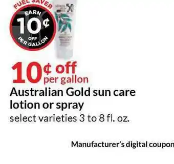Hy-Vee Australian Gold Sun Care Lotion Or Spray offer