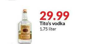 Hy-Vee Tito's Vodka offer