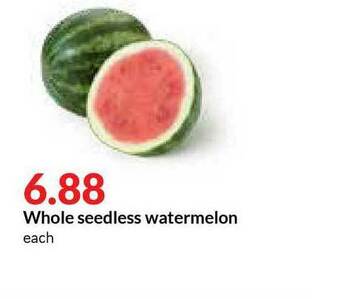 Hy-Vee Whole Seedless Watermelon offer