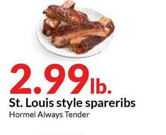 Hy-Vee St. Louis Style Spareribs offer