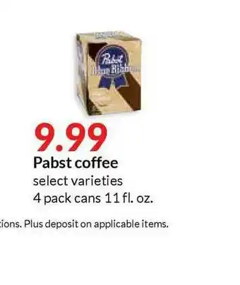 Hy-Vee Pabst Coffee offer