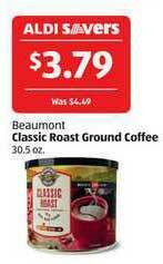 Aldi Beaumont Classic Roast Ground Coffee offer
