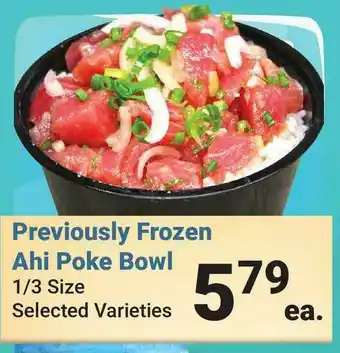 Times Supermarkets Previously Frozen Ahi Poke Bowl offer