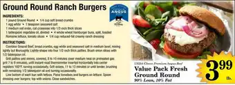 Harvest Foods USDA Choice Premium Angus Beef Value Pack Fresh Ground Round offer