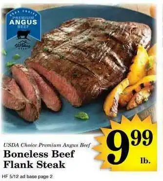 Harvest Foods USDA Choice Premium Angus Beef Boneless Beef Flank Steak offer