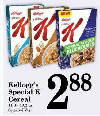 Harvest Foods Kellogg's Special K Cereal offer