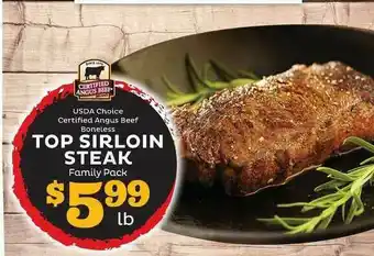 County Market Usda Choice Certified Angus Beef Boneless Top Sirloin Steak offer