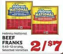 County Market Hebrew National Beef Franks offer
