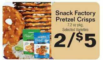 County Market Snack Factory Pretzel Crisps offer