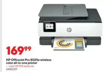 Staples HP Officejet Pro 8025e Wireless Color All-in-one Printer offer