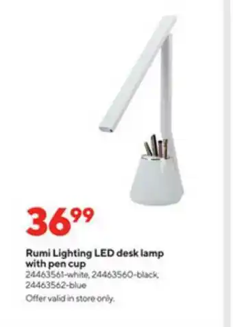 Staples Rumi Lighting LED Desk Lamp With Pen Cup offer
