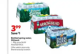 Staples Bottled Spring Water, 24-pack offer