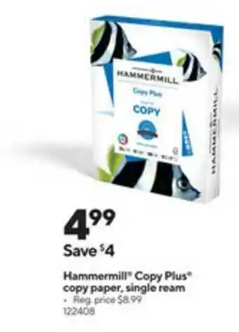 Staples Hammermill Copy Plus Copy Paper, Single Ream offer