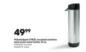 Staples Hidratespark Steel Insulated Stainless Steel Smart Water Bottle, 21 Oz. offer