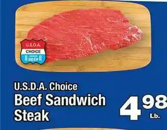 County Market U.S.D.A. Choice Beef Sandwich Steak offer